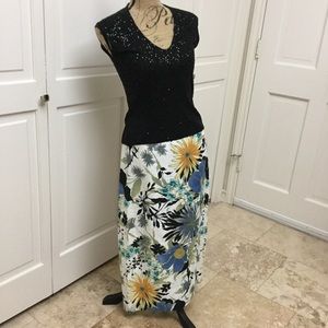 Talbots floral print maxi skirt